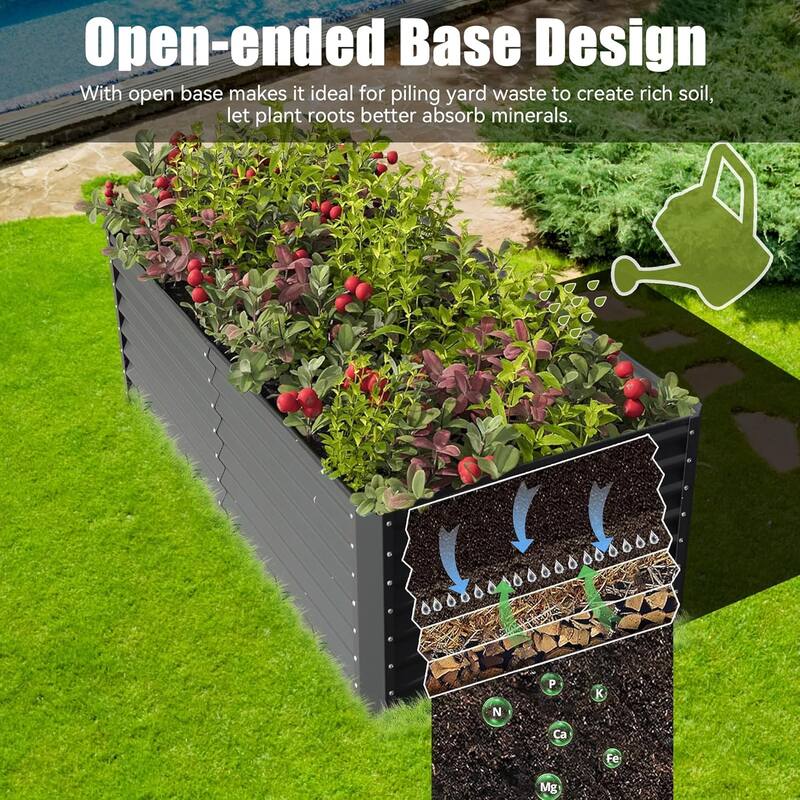 Heavy-Duty Outdoor Garden Planter Box for Vegetables with Safety Edge