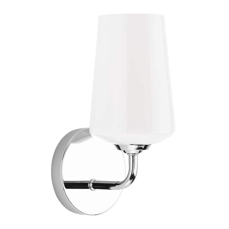 Progress Lighting P710149 Celino 11" Tall Wall Sconce with White Glass - Polished Chrome