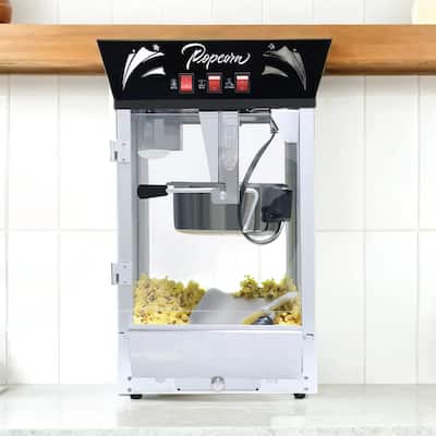 12oz Commercial Popcorn Maker w/Stainless Kettle, Glass & Warming Deck