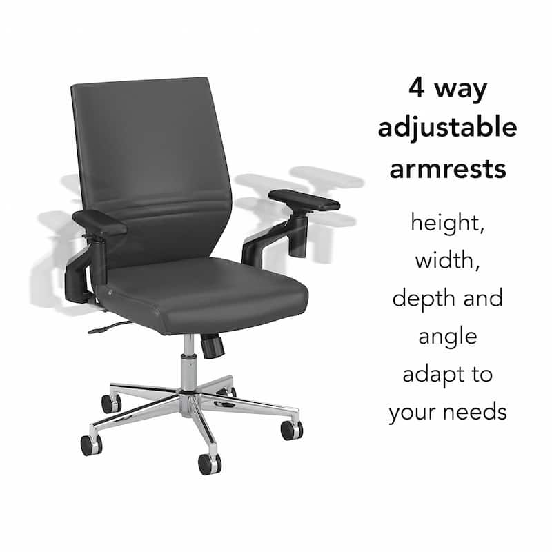 Laguna Mid Back Leather Office Chair by Bush Business Furniture