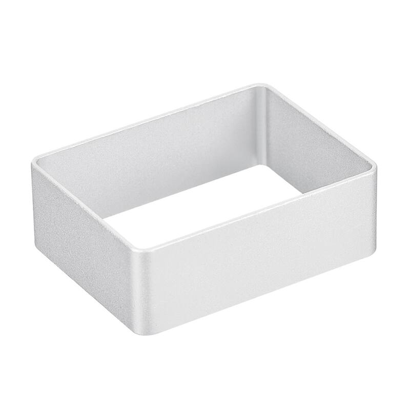 8pcs Metal Cookie Cutters Set, Aluminum Alloy Rectangle Cookie Cutter, Silver