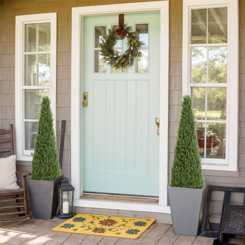 Set of 2 4FT Conical Topiary Cedar Trees