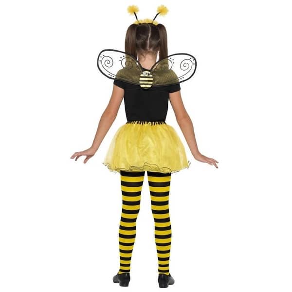 Shop 40 Black And Yellow Striped Bumblebee Girl Child Halloween Costume Kit With Headband One Size Overstock 29183347