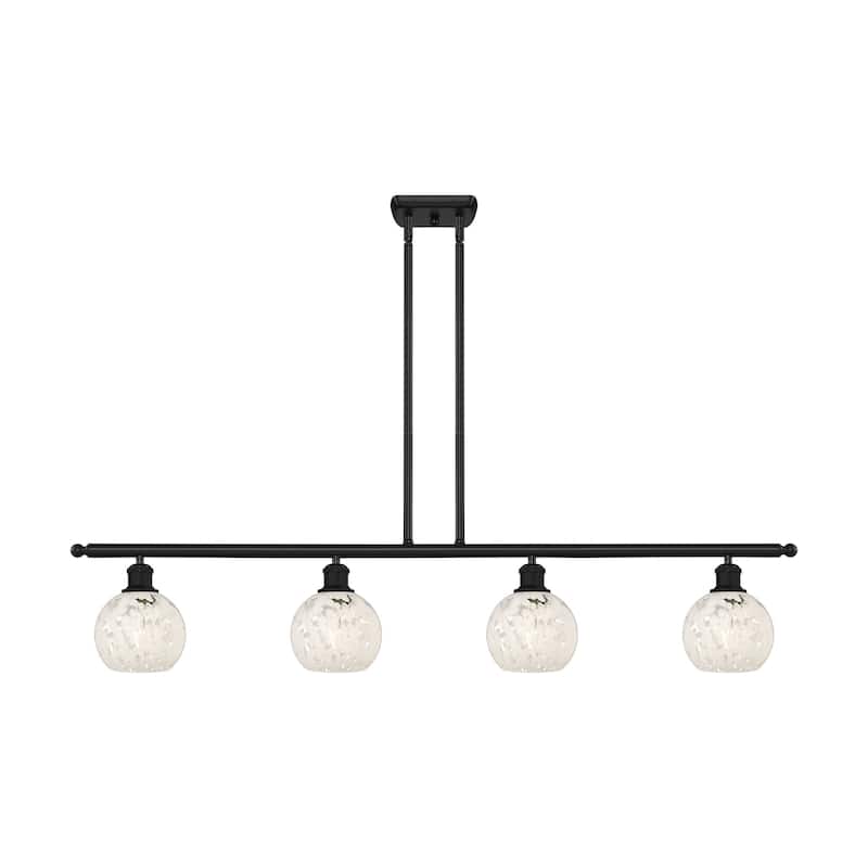 Innovations Lighting 516-4I-9-48-White Mouchette-Indoor Pendant White - Matte Black / White Mouchette