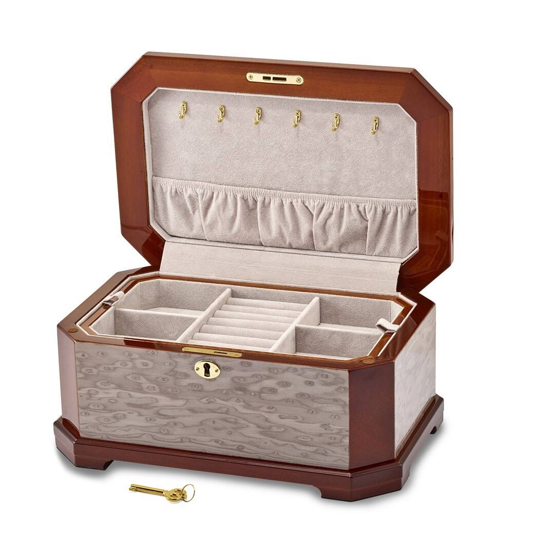 Curata Giftware High Gloss Cat Eye Burl Veneer W/Blue and Red Sapele