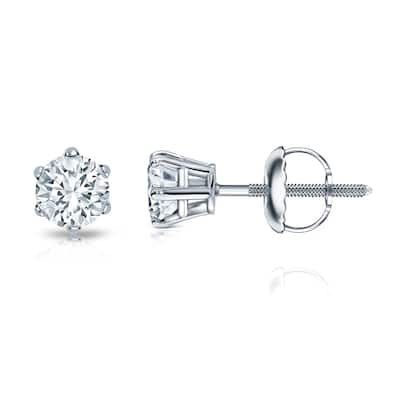 Auriya 1/3ctw Round Diamond Stud Earrings 14k Gold 6-Prong (H-I, SI1-SI2)
