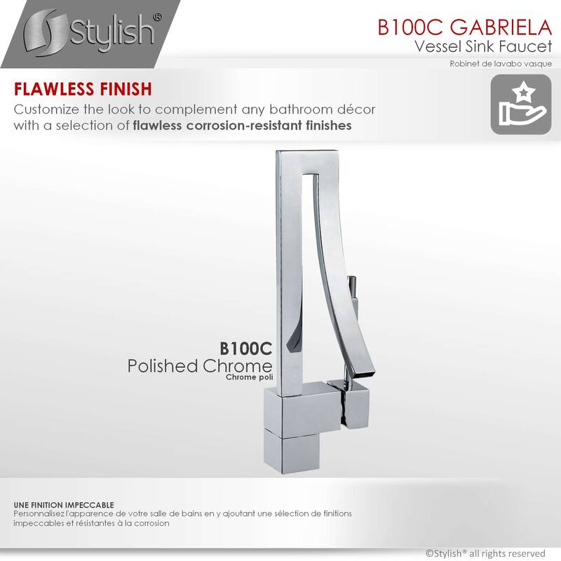 Single Handle Bathroom Faucet in Polished Chrome - Faucet Height: 14" | Spout Height: 4 3/4"
