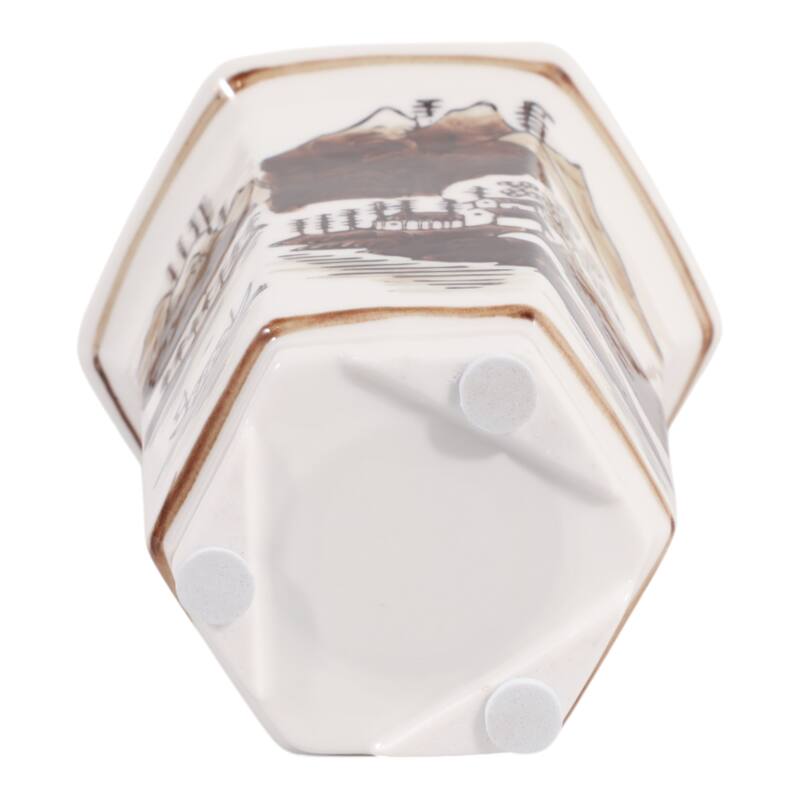 Modern Chinoiserie Ceramic Candle - Sage and Eucalyptus Scented