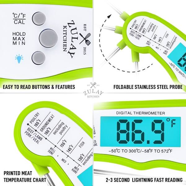 Zulay Kitchen Grill Tech Instant Read Meat Thermometer Bed Bath