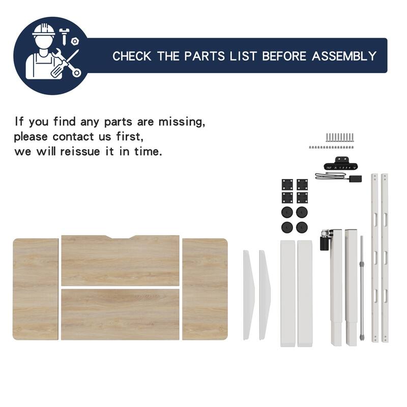 Rossetta 48" Modern Standing Lift-up Height Adjustable Desk with Built-in Side Fast-charging Port