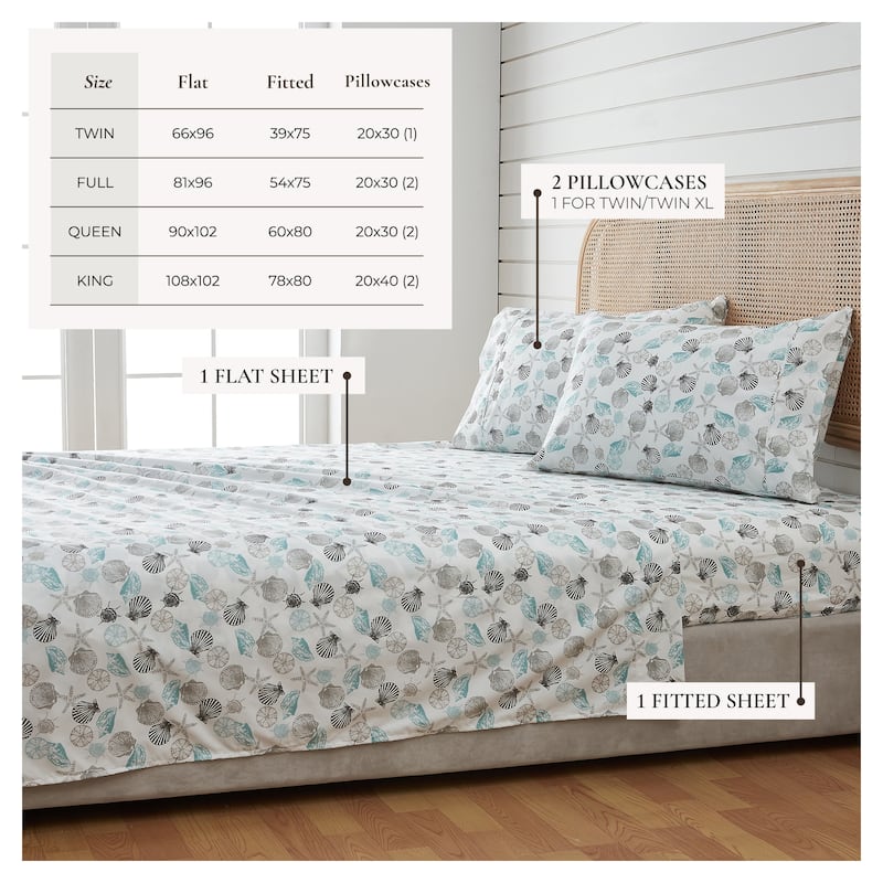 Linery & Co. Ultra-Soft Coastal-Inspired Brushed Microfiber Sheet Set