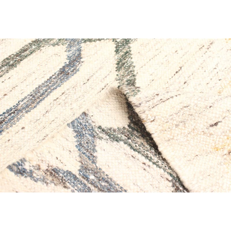 ECARPETGALLERY Flat-Weave Ankara FW Cream Wool Kilim - 5'2 x 7'9