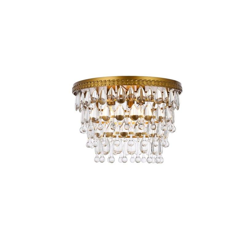 Sylvia Crystal/ Metal Tiered Flush Mount - 15 Inch