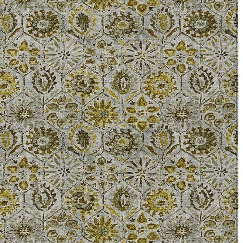 HomeRoots Floral Transitional Rectangle Outdoor Rug