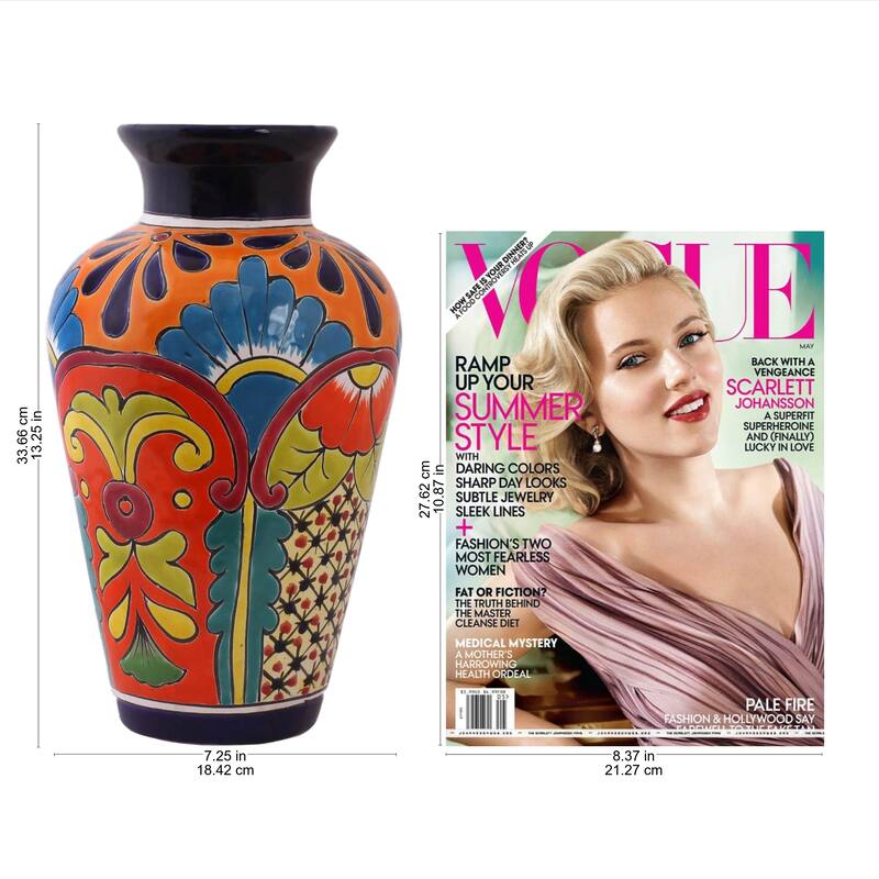 Handmade Floral Display Ceramic Vase (Mexico)