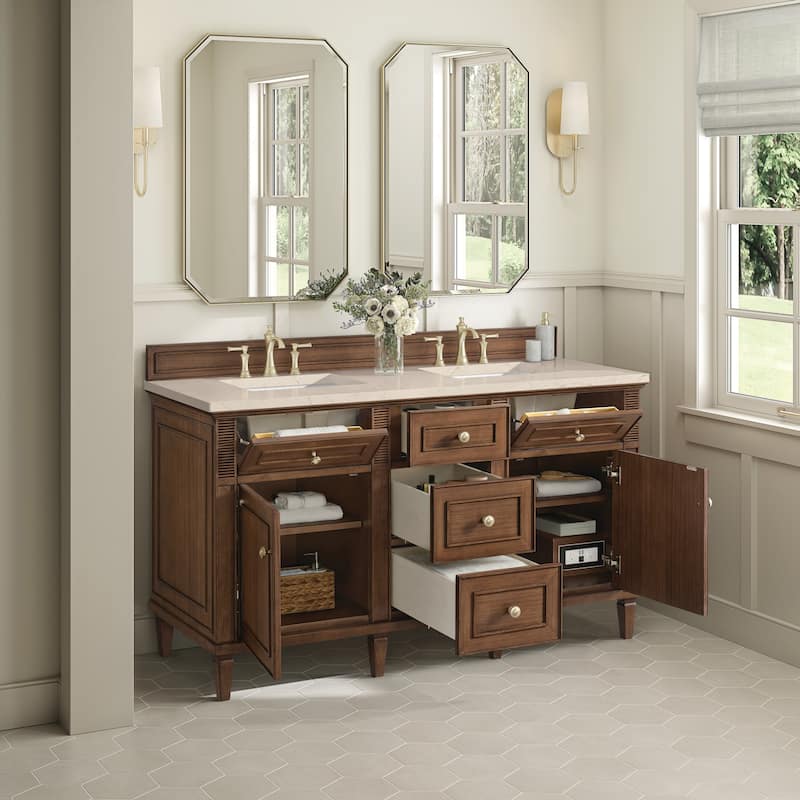 James Martin Vanities 424-V60D-3EMR Lorelai 60" Double Basin Wood