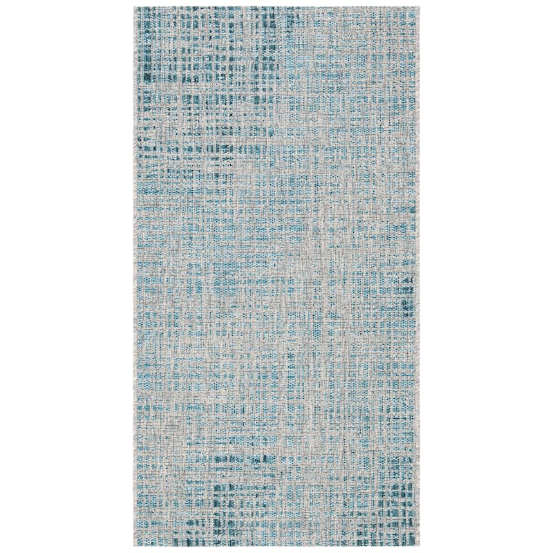 SAFAVIEH Courtyard Mien Indoor/ Outdoor Waterproof Patio Backyard Rug - 2'6" x 5' - Grey/Blue