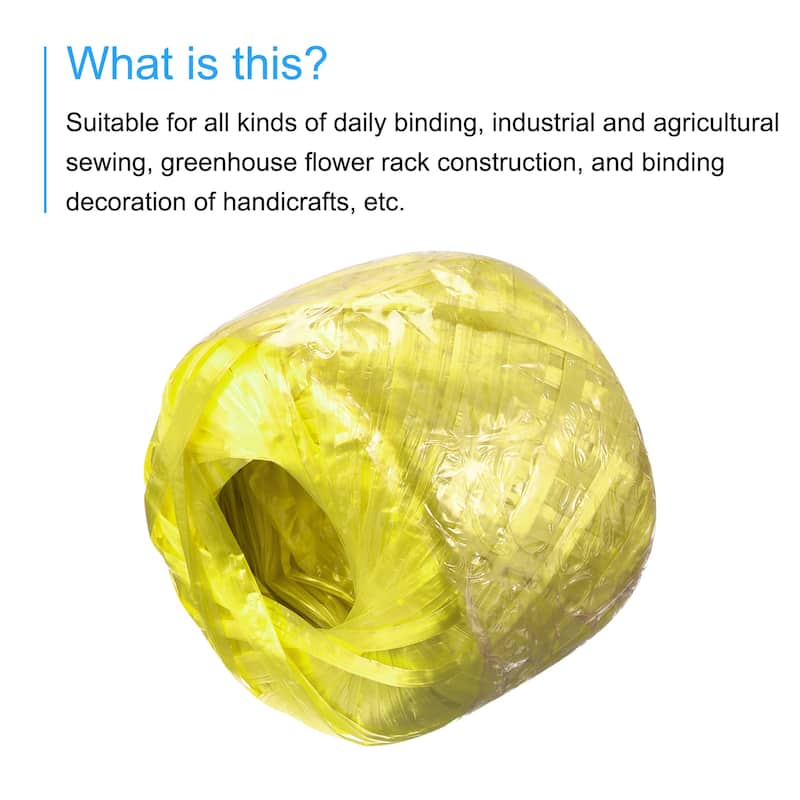Polyester Nylon Plastic Rope Twine Bundled for Packing ,100m Yellow 2Pcs