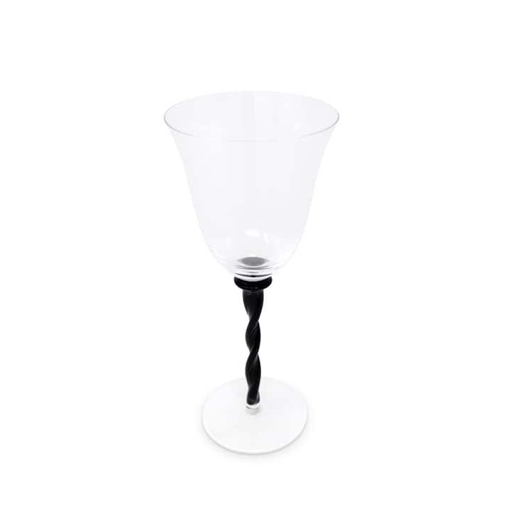 Set of 6 Glasses With Twisted Black Stem - Wine