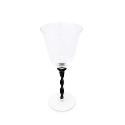 Set of 6 Glasses With Twisted Black Stem