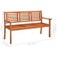 preview thumbnail 10 of 9, vidaXL 3-Seater Patio Bench with Cushion 59.1" Solid Eucalyptus Wood - 59.1" x 23.6" x 35"