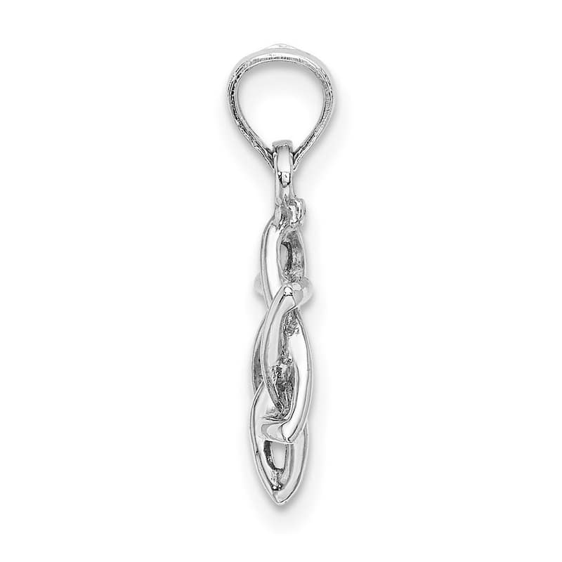 Curata 14k White Gold Polished Jewish Star of David Pendant Necklace 18.4mm