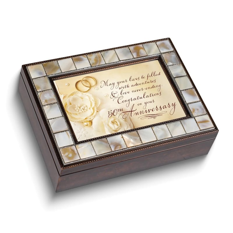 Curata 50th Anniversary Mother of Pearl and Resin Music Box: You Light Up My Life