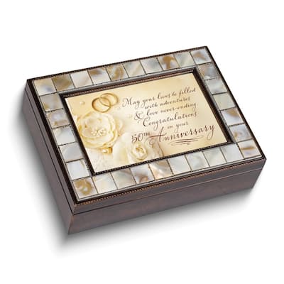 Curata 50th Anniversary Mother of Pearl and Resin Music Box: You Light Up My Life