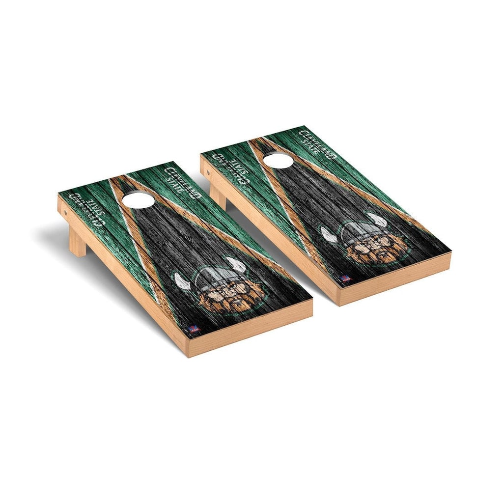 Cleveland State Vikings Triangle Cornhole Board Set
