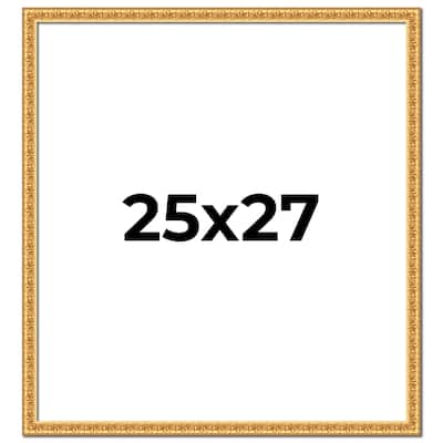 25x27 Frame Gold Real Wood Picture Frame Width 1 inches | Interior