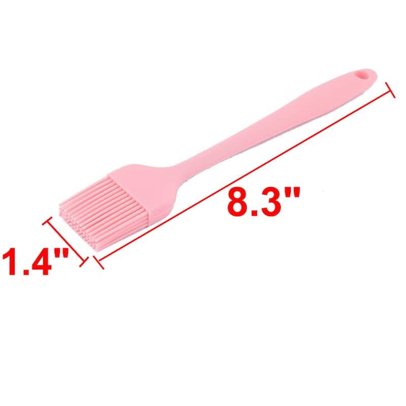 Outdoor Silicone Pastry BBQ Grill Roast Basting Barbecue Oil Brush - Pink - 8.3" x 1.4" x 0.5"(L*W*T)