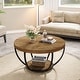 preview thumbnail 18 of 53, 31.7" Round Coffee Table, Rustic 2-Tier Center Table with Storage Open Shelves