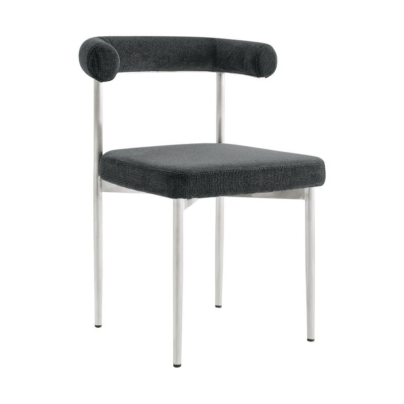 Shannon Upholstered Curved Back Barrel Kitchen Dining Chairs - Set of 2
