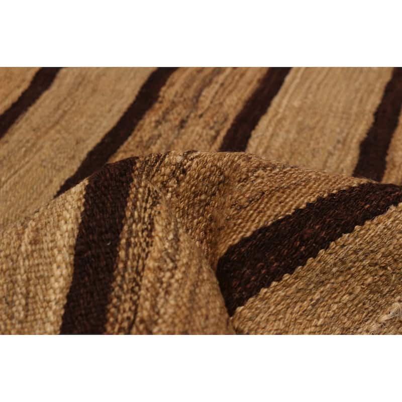 ECARPETGALLERY Flat-Weave Boho Tan Wool Kilim - 4'11 x 6'5