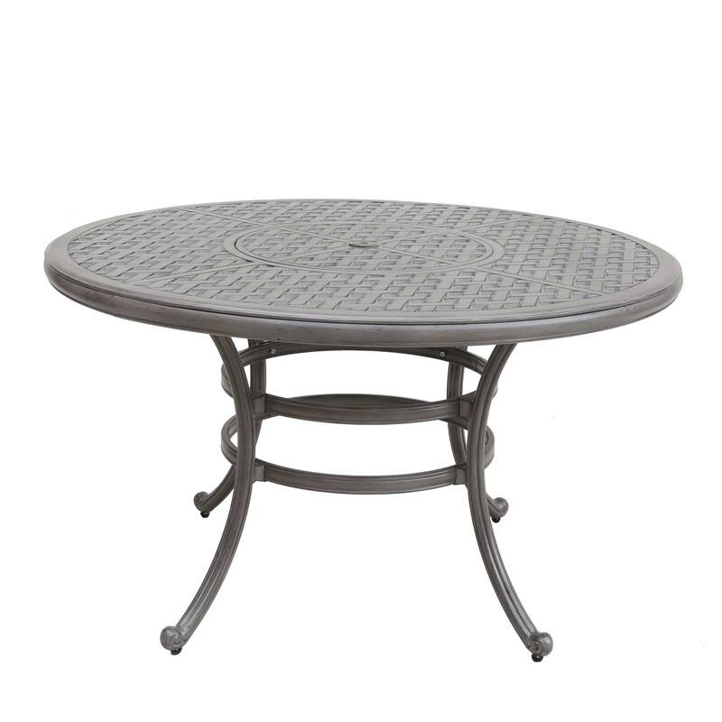 Ventura Cast Aluminum 5 Piece Round Dining Set with 4 Arm Chairs