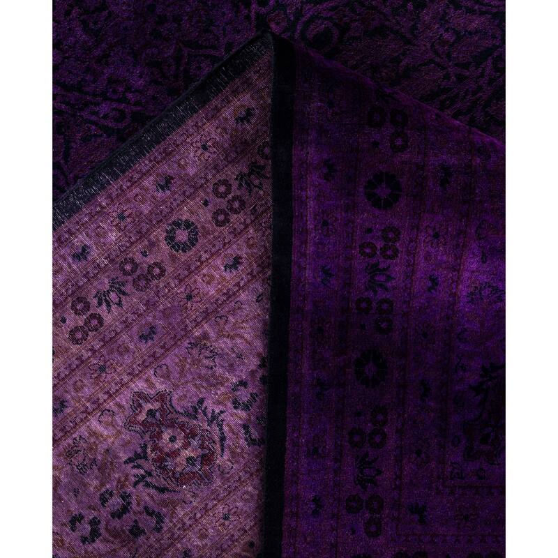 Overdyed One-of-a-Kind Hand-Knotted Area Rug - Purple - 10' 0" x 16' 10"