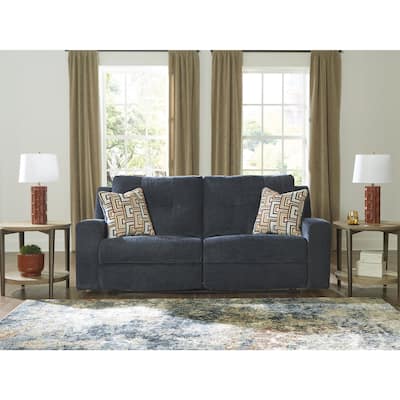 Signature Design by Ashley Danum Blue Reclining Sofa - 87" W x 40" D x 41" H