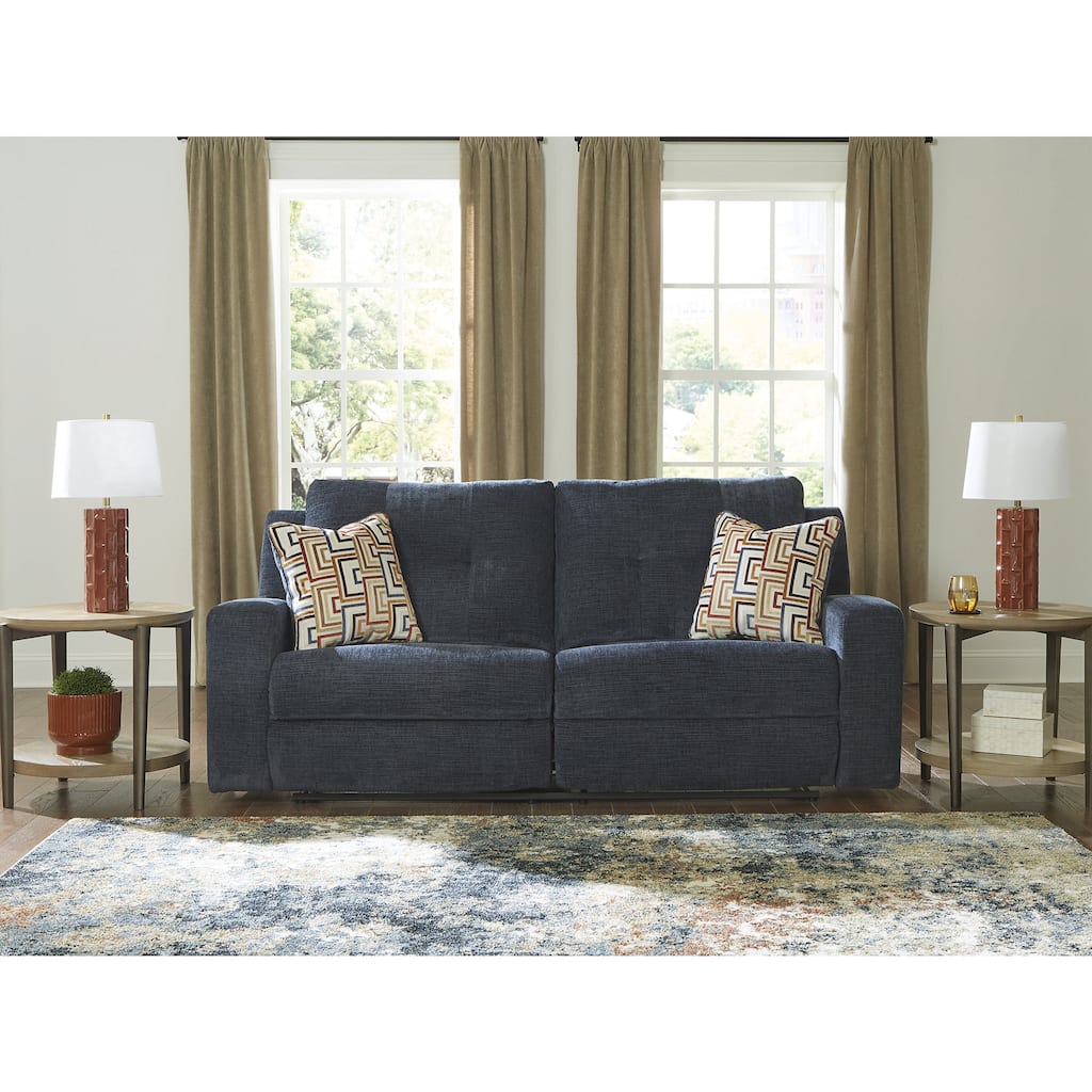 Signature Design by Ashley Danum Blue Reclining Sofa - 87" W x 40" D x 41" H