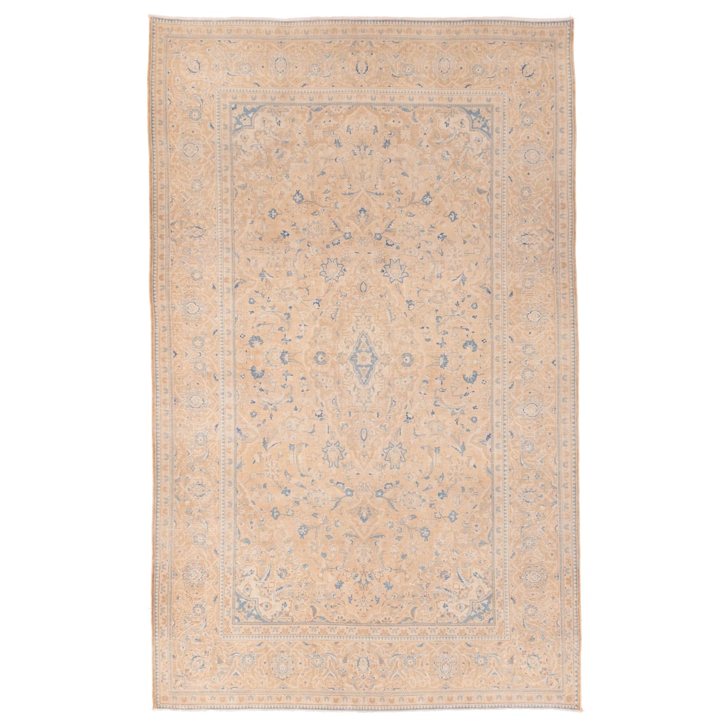 ECARPETGALLERY Hand-knotted Antalya Vintage Tan Wool Rug - 6'6 x 10'6