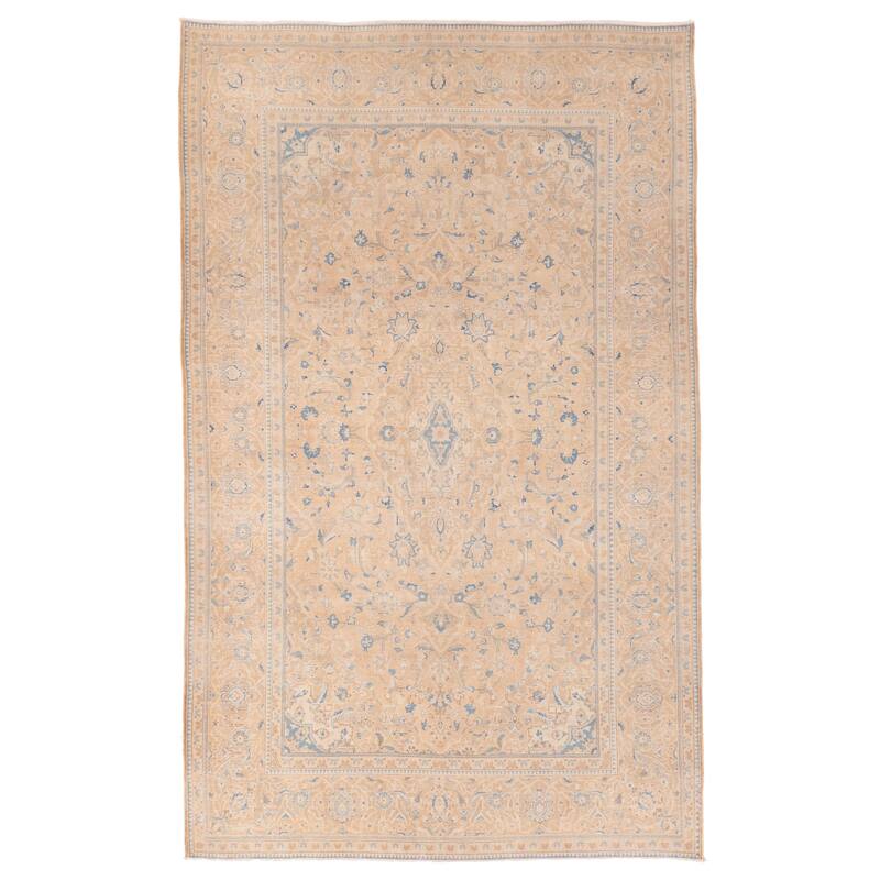 ECARPETGALLERY Hand-knotted Antalya Vintage Tan Wool Rug - 6'6 x 10'6