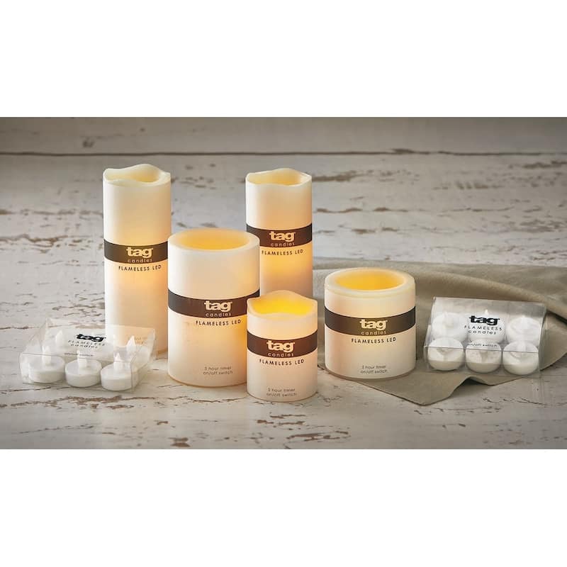 4X6 Light-Up Led Pillar Candle With 5 Hour Timer Flameless Dripless Reusable For Home Decor Wedding Parties - Ivory