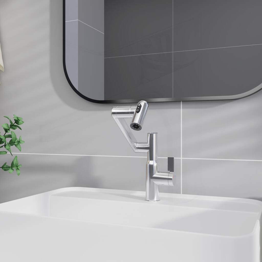 Bathroom Sink Faucet with Temperature Display
