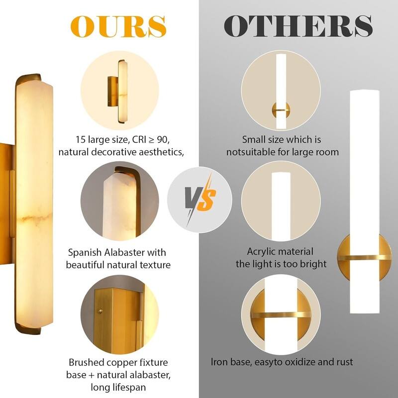 KAYLA Alabaster Wall Sconce, 19" Natural Marble Wall Sconce
