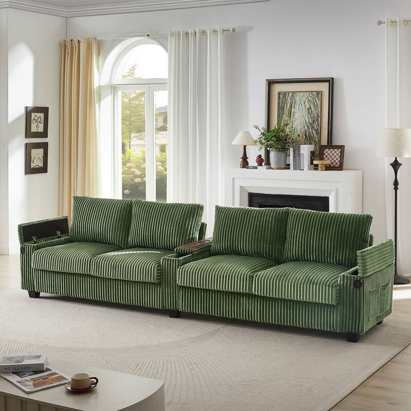 4-seater Corduroy Sofa Couch
