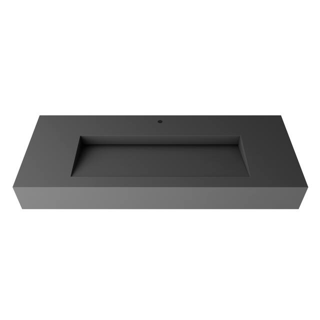 Pyramid Solid Surface Wall-Mounted Bathroom Sink