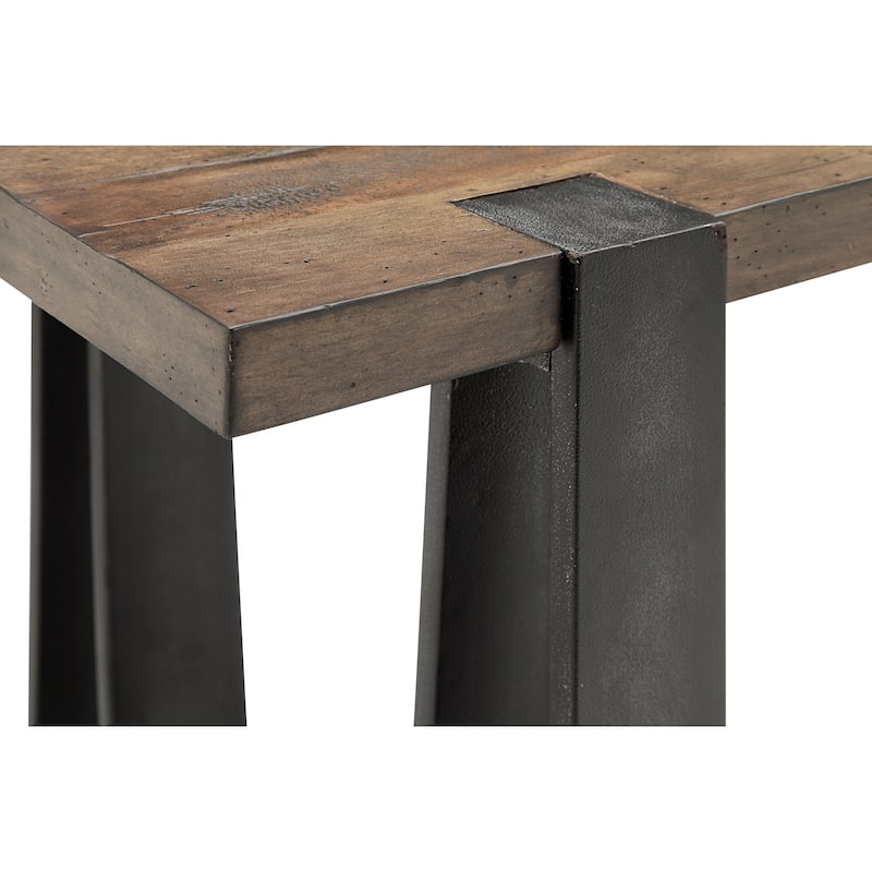 Magnussen Home Bowden Rustic Honey and Distressed Iron Rectangular Cocktail Table - 50''W x 30''D x 18''H