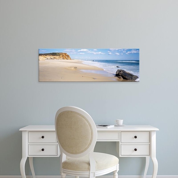 Easy Art Prints Panoramic Image 'Rocks, Lucy Vincent Beach, Chilmark, Martha's Vineyard, Massachusetts' Canvas Art