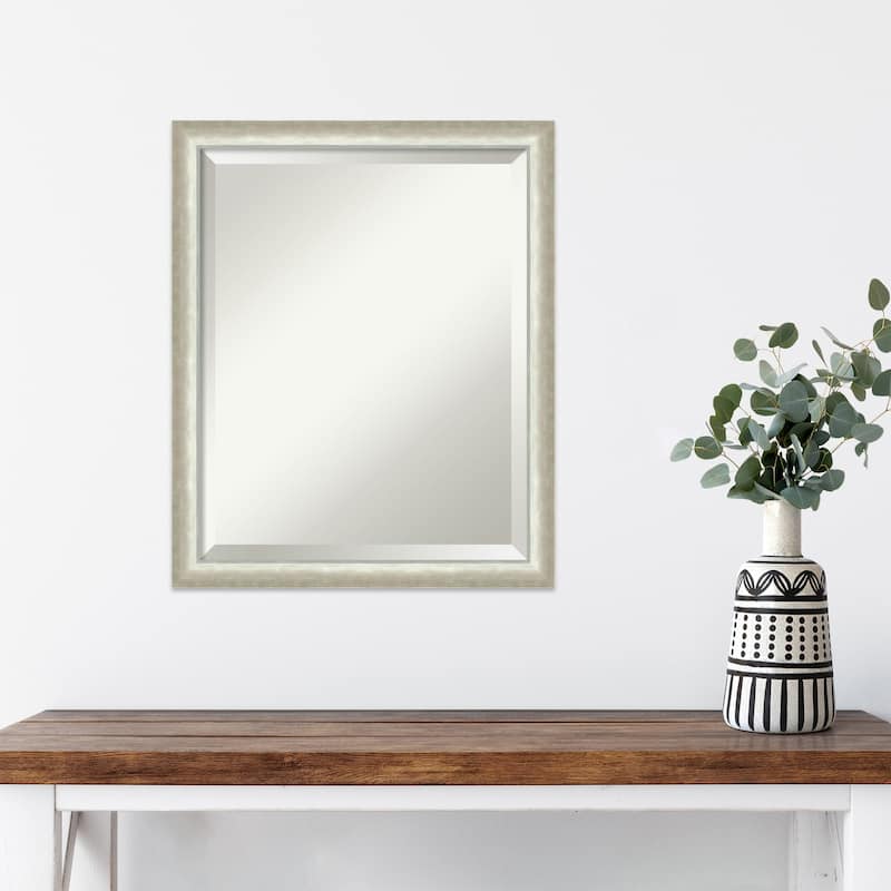 Two Tone Beveled Wood Framed Wall Mirror