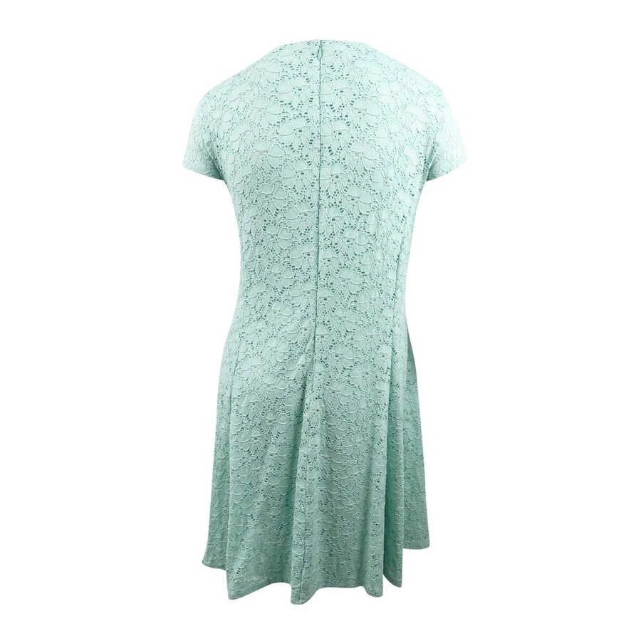 plus size lace fit and flare dress