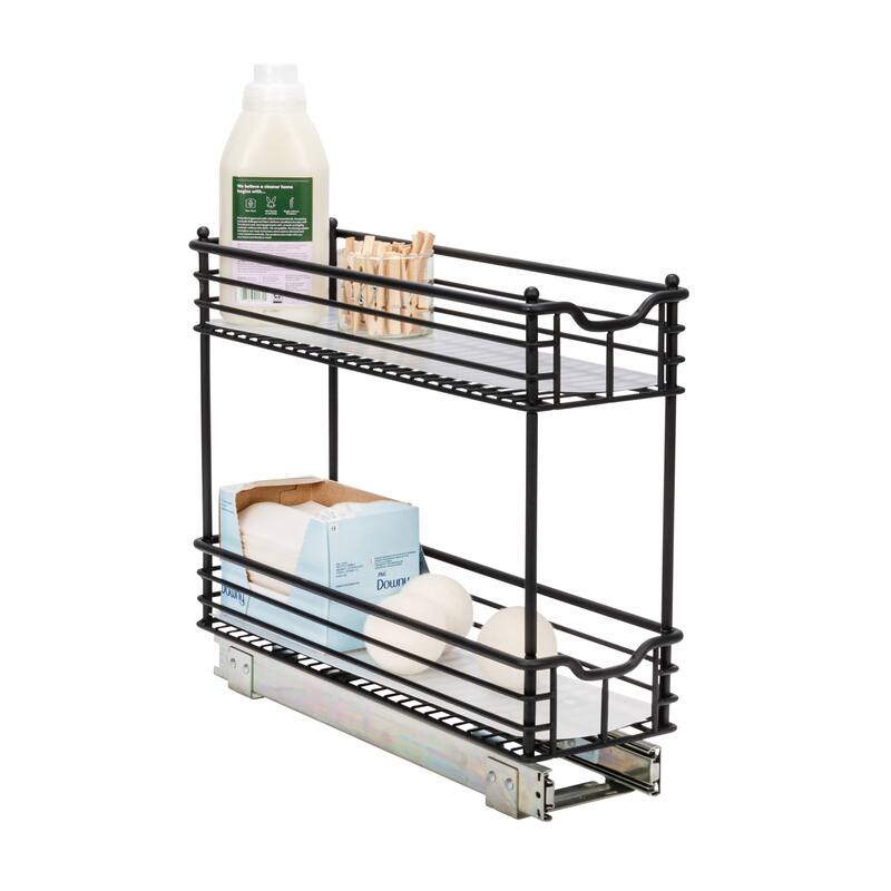 Household Essentials Slide-Out Storage Organizer - 2-Tier Design - 21.0"L x 7.0"W x 17.5"H